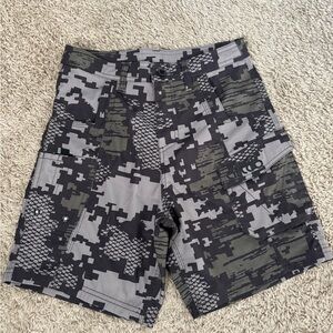 AFTCO Black and Gray Tactical Camo Shorts